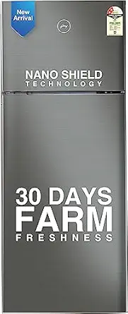 Godrej Edge 294 L 2 Star With 95%+ Food Surface Disinfection with Nano Shield Technology Inverter Frost Free Double Door Refrigerator Appliance (RT EONVALOR 310B 25 RCIM JT ST, Jet Steel)