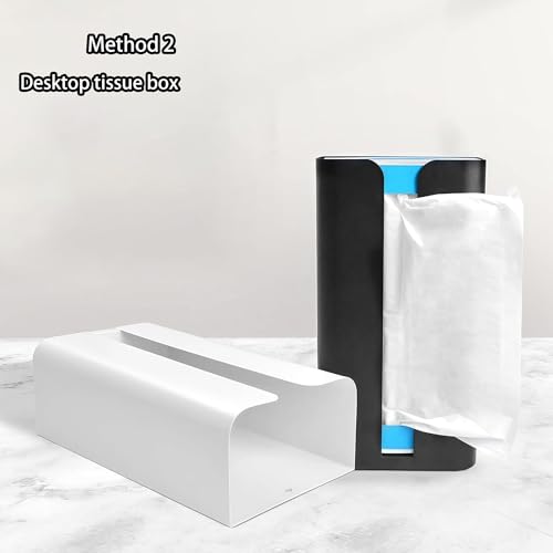 NICEME Kosmetiktücherbox, Taschentuchbox für den Schreibtisch, Magnetische Taschentuchbox, Papier Handtuchspender, geeignet für Zuhause, Küche und Kühlschrank, 24 x 13 x 8.5 cm, Weiß