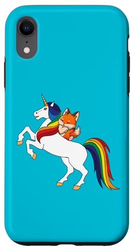 Funny Womens Girls Kids Kawaii Unicorn Red Fox Lover �X�}�z�P�[�X iPhone XR �p