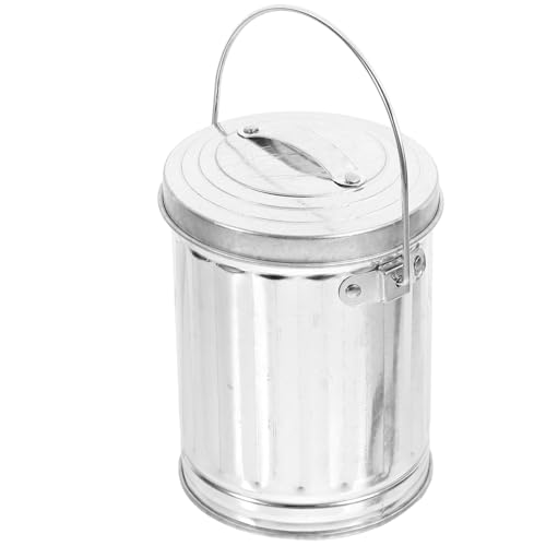 Luxshiny Compost Bin with Lid Metal Food Waste Buckets Kitchen Composter Waste Pail Recycling Bin Pail with Handle for Kitchen Countertop