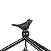 SOFFEE DESIGN 7.5'' x 10'' Mantel Clock Iron Tower Frame, Creative Bird Ornament Tabletop Clock, Silent Clock with Hollow Carved Back Cover for Home Decor, Black