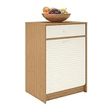 Plusieurs coloris disponibles SIMMOB Buffet Bas HT 85 chêne Sauvage Rideau et tiroir Blanc