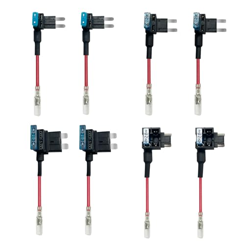 REDTIGER F7N Dash Cam Hardwire Kit, Dashboard Camera Car Charger Cable Kit 12V- 24V to 5V w/Fuse Kit, Low Voltage Protection for Dash Cam Double-4 Fuses