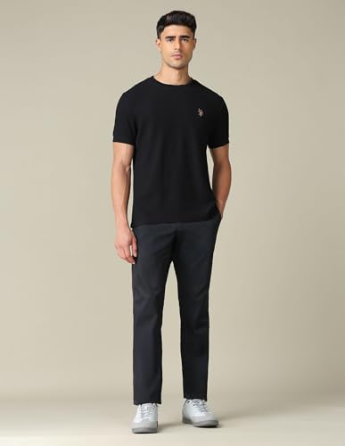 Image of U.S. Polo ASSN. Solid Slim Fit Cotton T-Shirts for Men - Breathable & Comfortable, Half Sleeves Mens Casual T Shirts