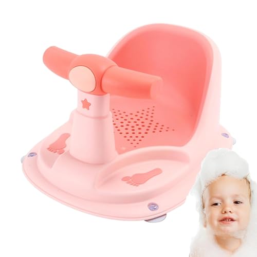 Image of Sevia Suction Cup Bath Seat Bath Tub Seat Anti Slip Bath Chair for Toddler Kids Up, Baby Bath Shower Chair with Backrest Support,Non-Slip Soft Mat,Secure Suction Cups (Pink)
