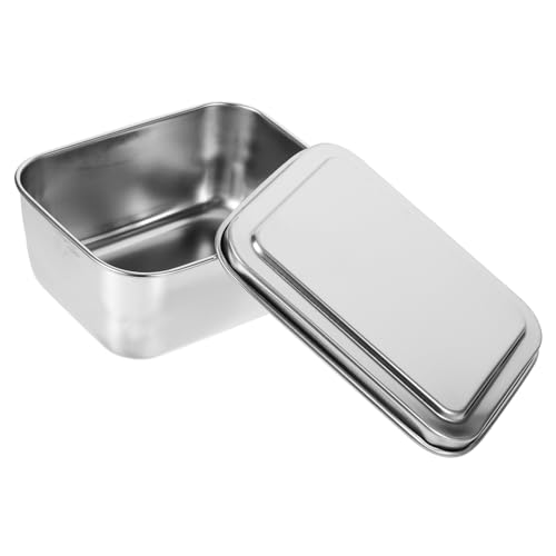 CLISPEED talheres aco inocidavel bandejas sartén grill bandeja de enfriamiento para hornear latas de pastel con tapas pequeñas cajas de galletas moldes para pasteles Acero inoxidable Silver