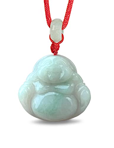 Dahlia Laughing Buddha Jade Necklace, Real Grade A...