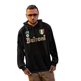 love print Sudadera Nápoles Hijos del Vesubio Sartoriale Idea regalo Día del Padre - Unisex Algodón Felpa Color Negro Estampado Oro, Negro , M