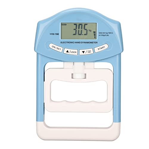 Dinamómetro de Mano Electrónico, Probador de Fuerza de Agarre de Precisión Pantalla LCD Dinamómetro de Fuerza de Agarre de Mano Digital Ajustable para Deportes en Casa