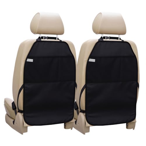 Viaviat Car Seat Protector Large Kick Mat 2 Pack Durable Water Resistant Auto Seat Back Covers with 2 Mesh Pockets Protection Against Dust Mud Scratches (Black, 2-Pack) Viaviat Car Seat Protector Large Kick Mat 2 Pack Durable Water Resistant Auto Seat Back Covers with 2 Mesh Pockets Protection Against Dust Mud Scratches (Black, 2-Pack)