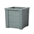 Step2 Lakewood Square Planter, Large Planters for Outdoor Plants, Gardening and Flower Pot for Patio or Porch, Efficient Drainage, Durable Plastic, Sage Gray, 1-Pack
