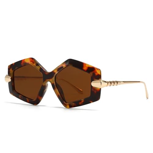 Monture métallique de luxe pour ces lunettes de soleil vintage surdimensionnées au style punk populaire