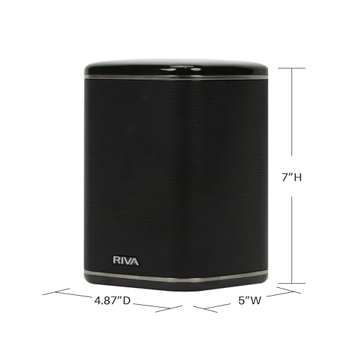 Image of RIVA Upgraded Arena Wi-Fi Bluetooth Hi-Fi Speaker, 6 Drivers, 50W, Multiroom Music System, Supports Airplay 2, Chromecast, Spotify, Tidal and More Streaming (Black)