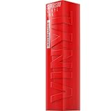Maybelline New York Tinta Labbra a Lunga Tenuta Superstay Vinyl Ink, Per un Effetto Vinilico fino a 16H, Finish Luminoso e Senza Sbavature, Formula Vegana, Tonalità: 25 RED-HOT