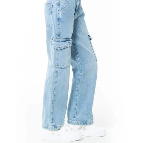Girls Cargo Pants High Rise Jeans Pacific Blue- Teen Jeans for Casual Occasions4