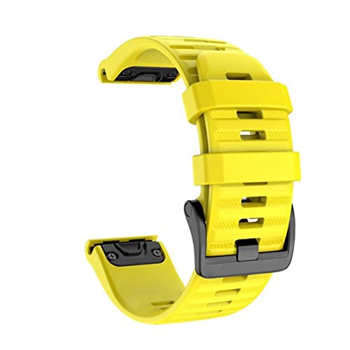 EEOMOiK Correa de reloj de ajuste rápido para Garmin Fenix 7, 7S, 7X, banda de silicona Easyfit, Fenix 6X, 6S, 6 Pro 5, 5X, 5S, Plus, 26, 22 mm (color: amarillo, tamaño: 22 mm Fenix 6 6 Pro) Cover