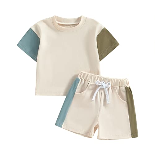 Image of Sprifallbaby Toddler Baby Boy Summer Clothes Short Sleeve T-Shirts Tops Newborn Infant Boys Cute Cool Shorts Outfit Set 2PCS