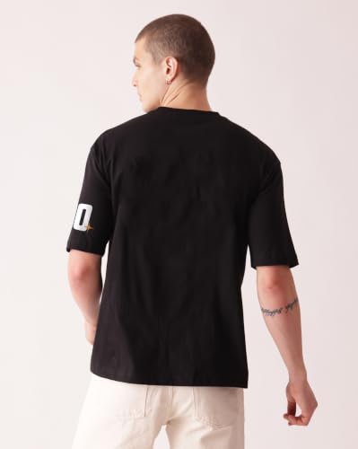 Image of Unisex Cotton Football Graphic Print Oversized Fit T-Shirt