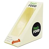 20 Stück dreieckige Sandwich-Boxen mit Fenster, Sandwich-Keil-Boxen, Lebensmittelverpackung, zum Mitnehmen, für Bäckerei, Dessert