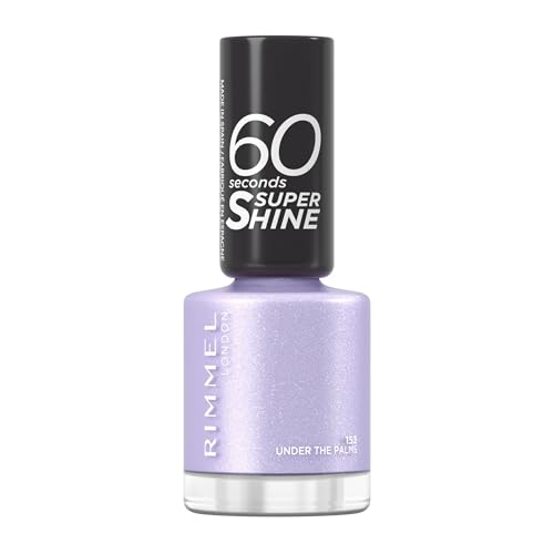 RIMMEL 60 Seconds Super Shine Smalto, Smalto asciugatura rapida, Colore vibrante, A lunga tenuta, 8 ml, 153 - Under the Palms