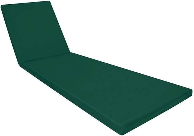 HOMES-LINEN Extra Thick Sun Lounger Cushion Seat Pad – Soft Recliner Chair Cushion for Garden Patio & Deck – Comfortable Outdoor Lounger Mattress Weather Resistant Garden Furniture Cushion (Green) — image 1