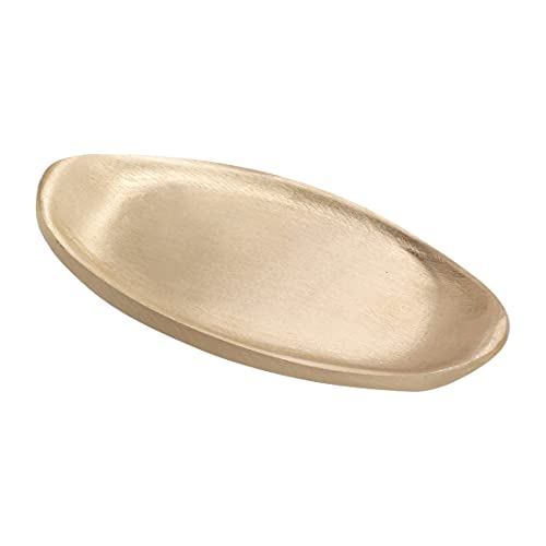 NKlaus piatto per candele ovale 11 cm ottone oro opaco piattino portacandele 10478
