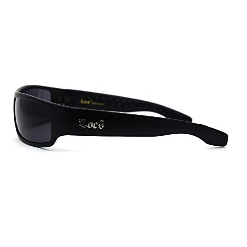 Locs Mad Dog Hardcore Gangster Cholo Narrow Rectangular Sunglasses (matte black, 2.25)3