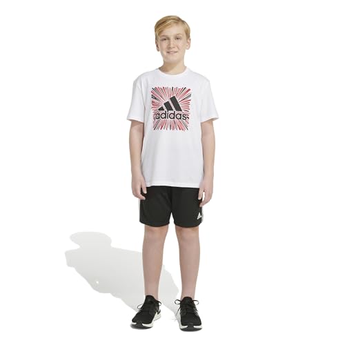 adidas Boys' Short Sleeve Cotton Blocked Bos Logo T-Shirt3