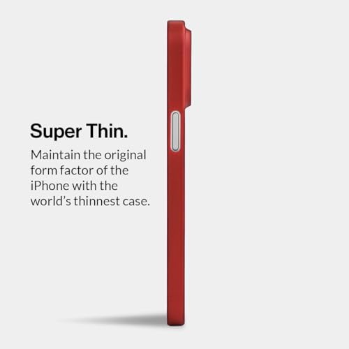 totallee Thin iPhone 15 Pro Case, Thinnest Cover Ultra Slim Minimal - for Apple iPhone 15 Pro (2023) (Red)