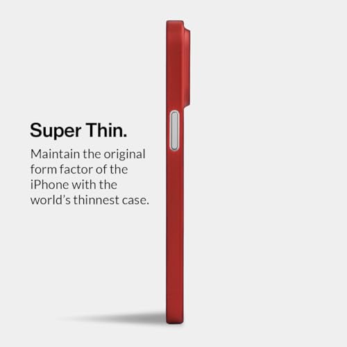 totallee Thin iPhone 15 Pro Case, Thinnest Cover Ultra Slim Minimal - for Apple iPhone 15 Pro (2023) (Red)