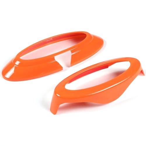Image of Rear and Front Emblems Trim Ring Cover Compatible with Ford Maverick 2022-2025, Car Front and Rear Logo Circles Cover, Front Hood Rear Trunk Emblem Logo Decorative Accessories (Orange)