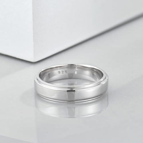 STARCHENIE 5MM Wedding Band Ring for Men, 925 Sterling Silver Ring for Men & Women Comfort Fit, Sizes 7-124