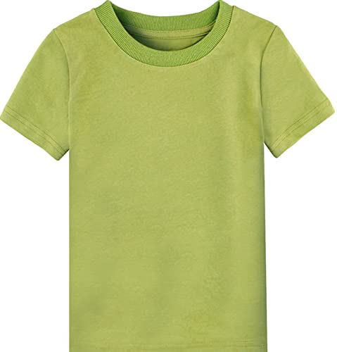 COSLAND Toddler Plain Tshirts Baby Boy Shirts 4T, Lime Green