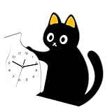 Ljmyy Orologio da parete a forma di gatto, decorativo, a batteria, analogico, senza ticchettio, per camera da letto e soggiorno