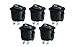 Produktbild VANBRO | 5x KFZ Schalter/Kippschalter/Wippschalter/EIN-AUS/ON-OFF / 1-0 / DC 12V / 24V AC 10A/125V 6A/250V / SPST/Snap-in Montage, 20mm Bohrung, einrastbar/KFZ, Van, Yacht, Boot