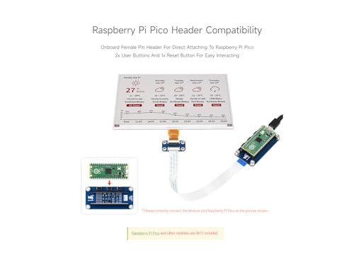 Image of Waveshare 7.5inch E-Paper E-Ink Display Module (B) for Raspberry Pi Pico 800x480 Pixels Red /Black /White SPI Interface
