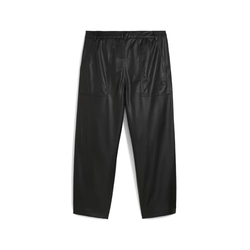 PUMA Mens Special Items Moto Super Pleather Embroidered Pants Casual - Black2
