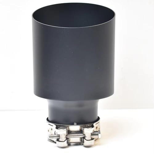Punta de escape de acero inoxidable con acabado negro mate y corte angular 6