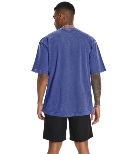 Image of Oversized Tshirts for Men Short Sleeve Vintage Washed Basic Loose Tees