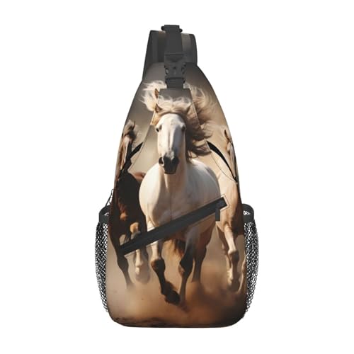 Bolso bandolera con diseño de caballo para mujeres y hombres miniatura 1