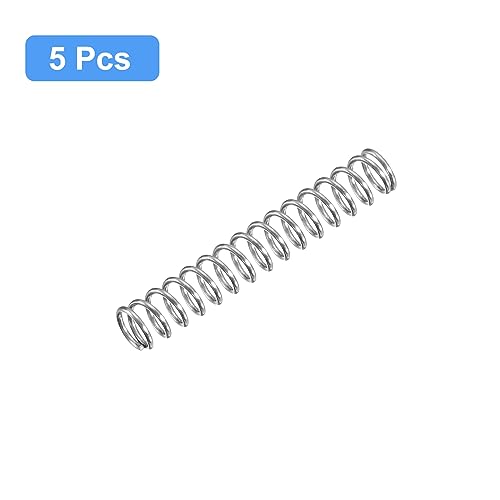 QUARKZMAN 5Stk Druckfeder 304 Edelstahl Druckfedern Feder Federn Zugfeder Zugfedern Spiralfeder Spiralfedern Sprungfeder Stahlfeder 4mm AD 0.5mm Draht Größe 25mm Frei Länge Silberton