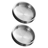 TOPPERFUN Platos para Mojar y Servir Kimchi Acero Inoxidable 11,5 Cm Doble Capa Resistente Condimentos Cocina Coreana 2 Piezas Uso Doméstico y Restaurante