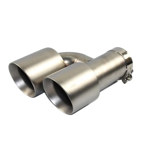 Tubo de escape de doble salida tipo H de acero inoxidable para silenciador de coche universal 3