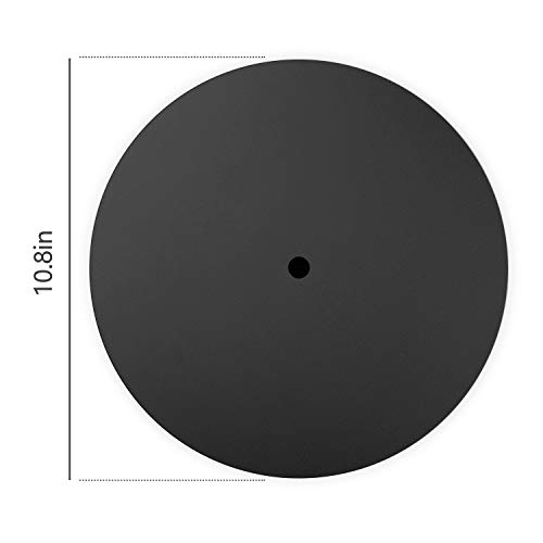 Nekmit Aluminum Heavy Duty 360° Rotation Swivel with Steel Ball Bearings Stand for Flat Panel Monitors, TV's and Stereo Speakers, 9.5 Inches Round, Black