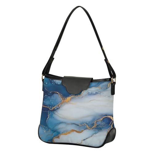 Sac à bandoulière femme de voyage pratique travail et gym marbre bleu roi
