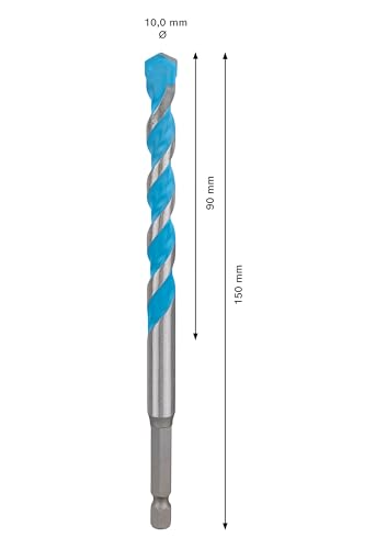Bosch 1x EXPERT HEX-9 Multi Construction Bohrer (für Beton, Weiche Fliesen, Ø 10,00 mm, Professional Zubehör Schlagbohrer/Schrauber, Bohrmaschine/Schrauber)
