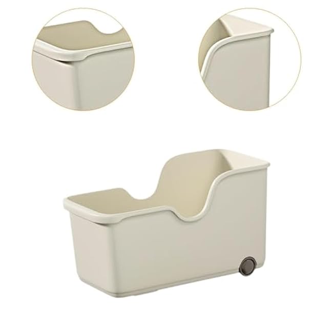 Storage Container,Rolling Storage Bin with Roll Wheels,Toys Container Storage Basket for Closet Kitchen Cupboard Bathroom, L