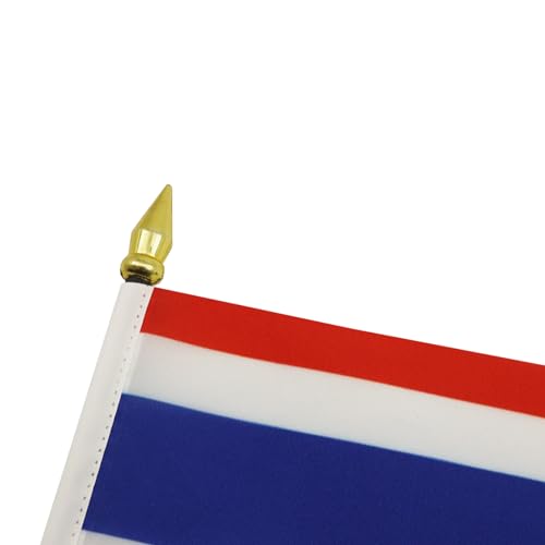 AZ FLAG - Tischflagge Thailand - 15x10 cm Goldene Splitze - Thailändische Tischfahne 10 x 15 Cm - Flaggen