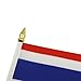 AZ FLAG - Thailand Table Flag 4'' x 6'' - Thai Mini Desk Flag 100% Polyester 15 x 10 cm - Office Banner with 10'' Pole - Golden Spear