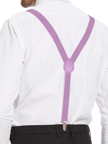 Image of habibee Suspenders and Bow Tie Set for Men, Adjustable Elastic Braces with Y-Back, Diverse Colors, Strong Clips